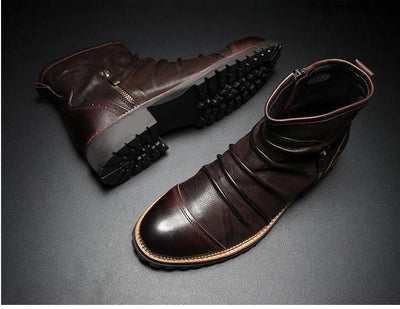 Leather shoes for men cowboy shoes  Martin boots